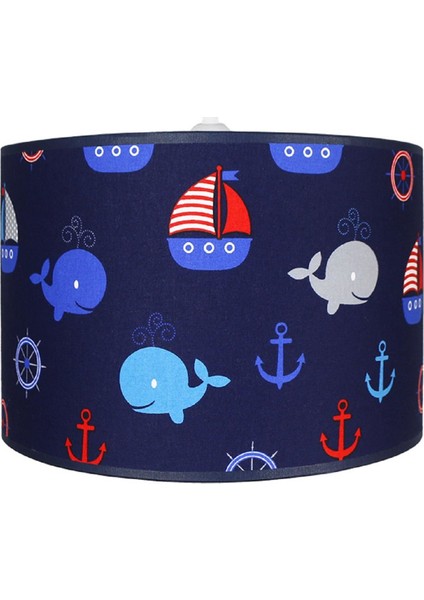 Çocuk Odası Silindir Kumaş Avize Sarkıt-Lacivert Balina fiyatları