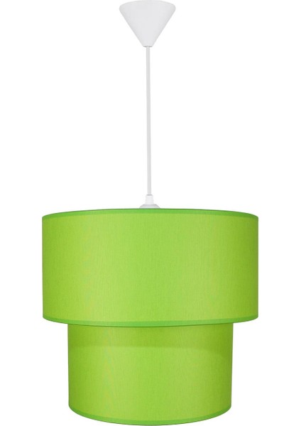 Ikili Silindir Kumaş Avize Sarkıt-Yeşil