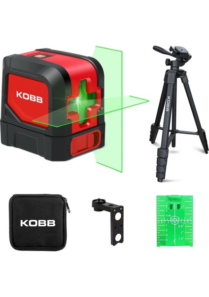 Kobb KBL91GTP 30 Metre Profesyonel Yatay ve Dikey Otomatik Hizalamalı Yeşil Çapraz Çizgi Lazer Distomat + Tripod