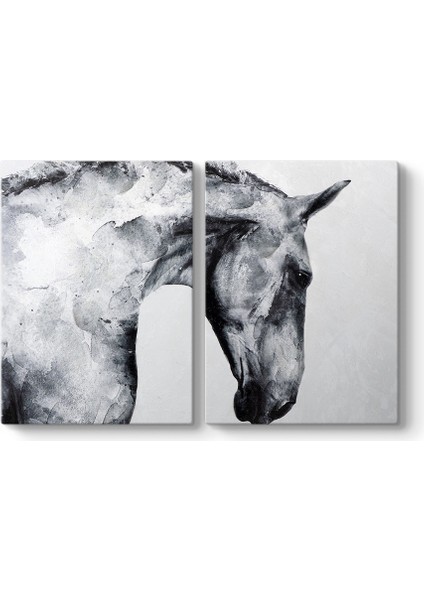 Sanatsal Siyah Beyaz At Tablosu