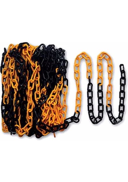 6 mm Plastik Zincir 5 Metre Sarı-Siyah Şeritli Mfk indirimleri