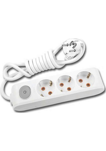 Panasonic 3'lü 20 Metre Anahtarlı Grup Priz - Çocuk Korumalı - Öznur Kablo ile