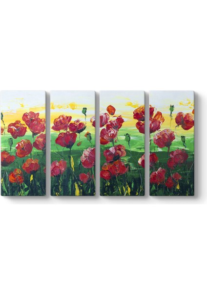 Çiçek Soyut Panorama Tablo