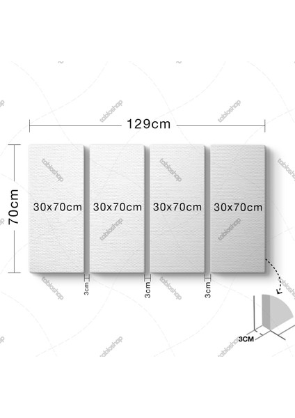 Çiçekler ve Yaprakları Panorama Tablo