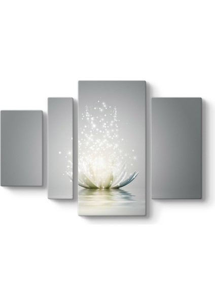 Işıltılı Gri Nilüfer Çiçeği Tablosu