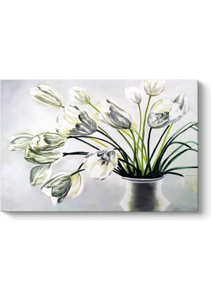 Beyaz Çiçekler Duvar Tablosu