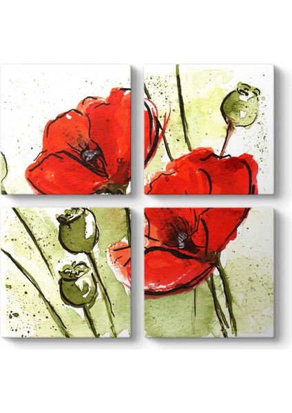 Suluboya Gelincik Tablosu