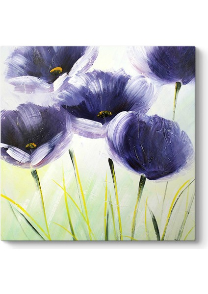 Mor Çiçekler Duvar Tablosu