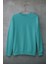 Turkuaz Oversize Bisiklet Yaka Sweatshirt 1