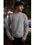 Gri Melanj Oversize Bisiklet Yaka Sweatshirt 1