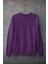 Mor Oversize Bisiklet Yaka Sweatshirt 1