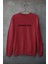 Bordo Oversize Bisiklet Yaka Dijital Baskılı Sweatshirt 1