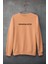 Pudra Pembe Oversize Bisiklet Yaka Dijital Baskılı Sweatshirt 1