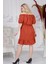 Kadın Beli Lastikli Tery Coton Elbise 4367/95 5
