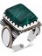 ​gümüş Kare Yeşil Akik Taşlı Erkek Yüzük 1