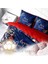 Yılbaşı Süsü Merry Christmas Çift Kişilik 3D Nevresim Takımı Pamuk Saten Blue 4