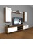 Eko 5d Mdf DVD Krom Ayaklı Tv Ünitesi Tv Sehpası Ceviz Beyaz 1