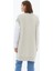 V Yaka Uzun Triko Süveter - Açık Bej 4
