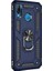 Huawei P20 Lite Kılıf Vega Standlı Yüzüklü Mıknatıslı+Nano Glass Lacivert 1
