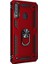 Samsung Galaxy A20S Kılıf Vega Standlı Yüzüklü Mıknatıslı+Nano Glass Kırmızı 1