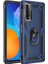 Huawei P Smart 2021 Kılıf Vega Tank Koruma Standlı Yüzüklü Mıknatıslı Lacivert 1