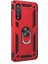 Xiaomi Mi 9 Kılıf Vega Standlı Yüzüklü Mıknatıslı+Nano Glass Kırmızı 1