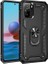 Xiaomi Redmi Note 10 Kılıf Vega Tank Koruma Standlı Yüzüklü Mıknatıslı+Nano Glass Siyah 1