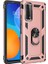 Huawei P Smart 2021 Kılıf Tank Koruma Vega Standlı Yüzüklü Mıknatıslı+Nano Glass Bronz 1