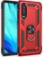 Huawei P Smart Pro 2019 Kılıf Tank Koruma Vega Standlı Yüzüklü Mıknatıslı Kırmızı 1
