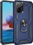Xiaomi Redmi Note 10S Kılıf Vega Tank Koruma Standlı Yüzüklü Mıknatıslı Lacivert 1