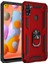 Samsung Galaxy M11 Kılıf Vega Standlı Yüzüklü Mıknatıslı+Nano Glass Kırmızı 1