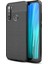 Xiaomi Redmi Note 8 Kılıf Niss Silikon Deri Görünümlü+Nano Glass Siyah 1