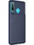 Huawei P30 Lite Kılıf Negro Karbon Dizayn Silikon+Nano Glass Lacivert 1