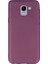 Samsung Galaxy J6 Kılıf Premier Esnek Silikon+Nano Glass Mürdüm 1