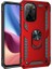 Xiaomi Poco F3 Kılıf Vega Tank Koruma Standlı Yüzüklü Mıknatıslı Kırmızı 1
