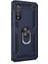 Xiaomi Mi 9 Kılıf Vega Standlı Yüzüklü Mıknatıslı+Nano Glass Lacivert 1
