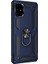 Samsung Galaxy M51 Kılıf Tank Koruma Vega Standlı Yüzüklü Mıknatıslı Lacivert 1