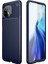 Xiaomi Mi 11 Lite Kılıf Negro Silikon Deri Görünümlü+Nano Glass Lacivert 1