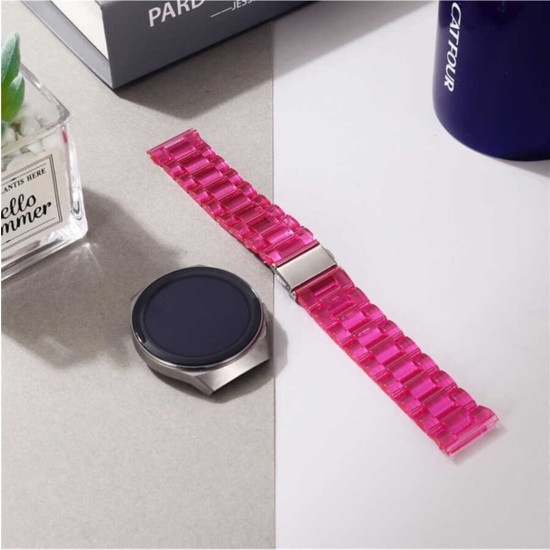 Dolia Kordon/kayış Samsung Galaxy Watch Active 2 44MM Sert Plastik Baklalı Tasarım Pembe