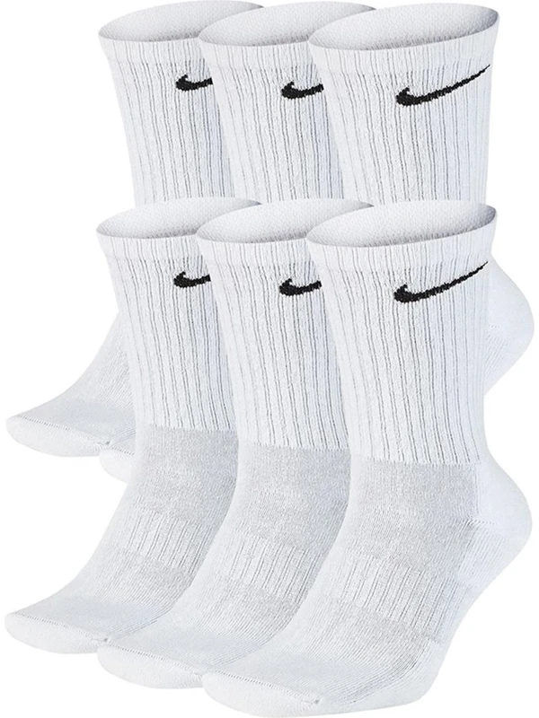 Nike U Nk Everyday Cush Crew 6pr-Bd Erkek Beyaz Çorap - SX7666-100