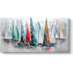 Tabloshop Yağlı Boya Görünümlü Yelkenliler Tablosu