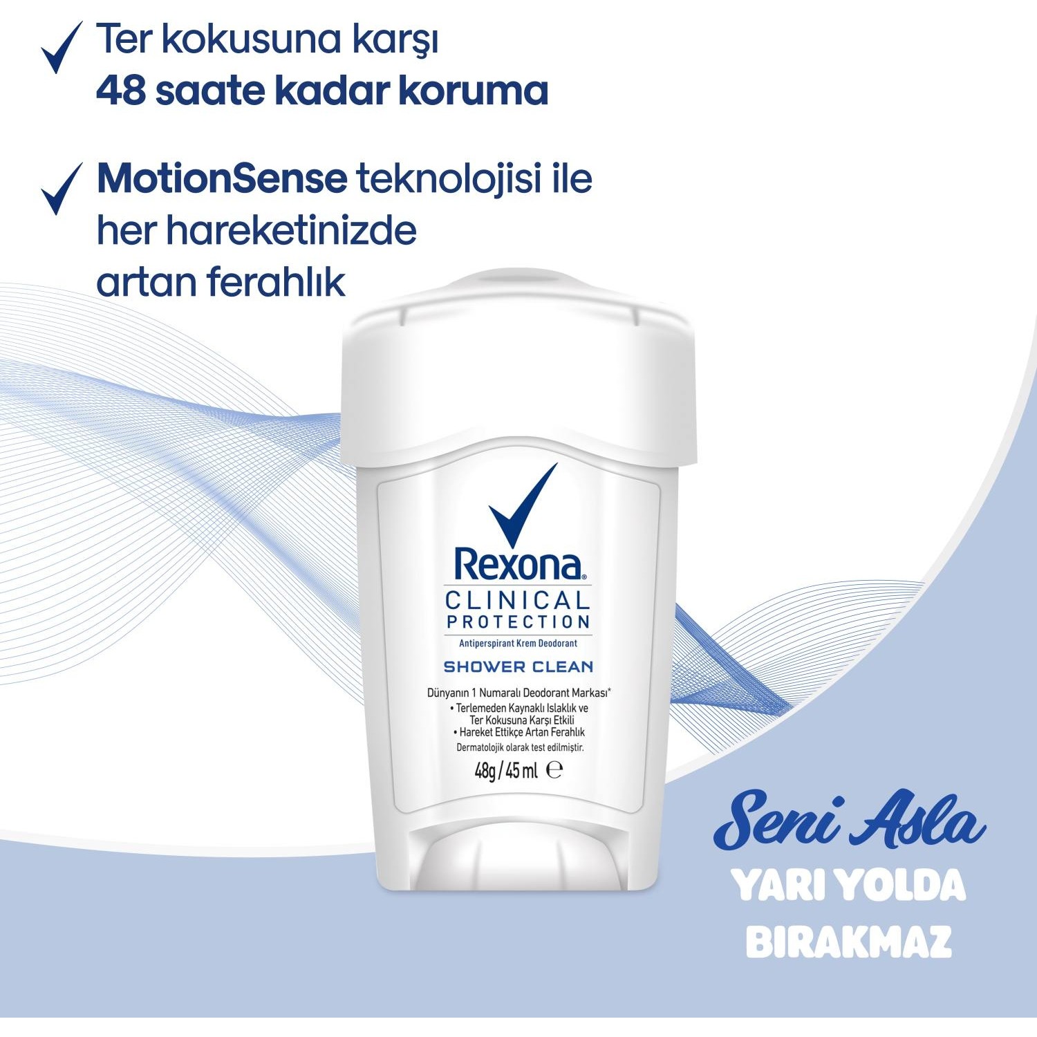 rexona clinical protection shower clean stick deodorant 45 fiyati