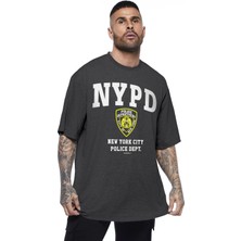 ROCKANDROLL Nypd Oversize Antrasit Kısa Kollu Erkek T-Shirt