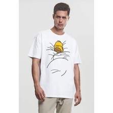 ROCKANDROLL Uykucu Baba Oversize Beyaz Kısa Kollu Erkek T-Shirt
