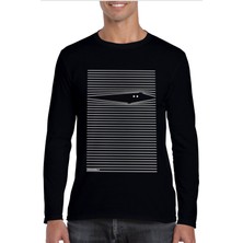 Rock&Roll Noluyo Ya Bisiklet Yaka Siyah Uzun Kollu Penye Erkek T-Shirt