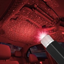Acenter Kırmızı Ayak Altı Tavan LED Araç Içi Aydınlatma Oto Araba Iç Disko Ayarlanır USB Lamba Işık
