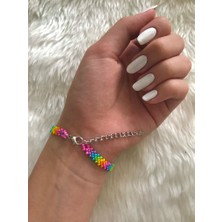 Beykan Fosforlu Gökkuşağı Halhal ve Bileklik Set