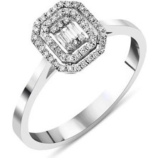 Engingold Pırlanta Baget Taşlı Yüzük 20-30