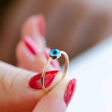 Engingold 14 Ayar Altın Nazar Boncuklu Eklem Yüzük