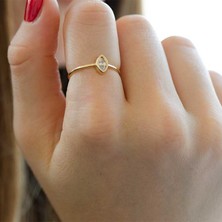 Engingold 14 Ayar Altın Taşlı Eklem Yüzük